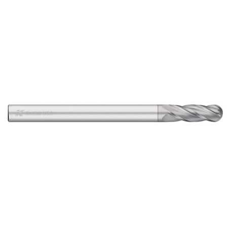 Kodiak Cutting Tools 1/8 Carbide Endmill 4 Flute Ball Nose Extra Long TICN Coated 5466175